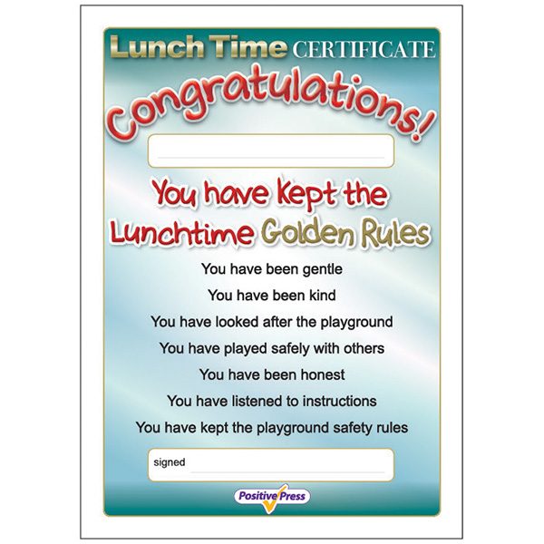 Lunchtime Certificates