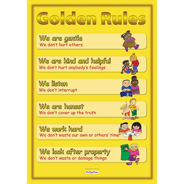 Classroom Golden Rules Poster - Showing Unwanted Behaviours - Jenny Mosley  Education Training and Resources