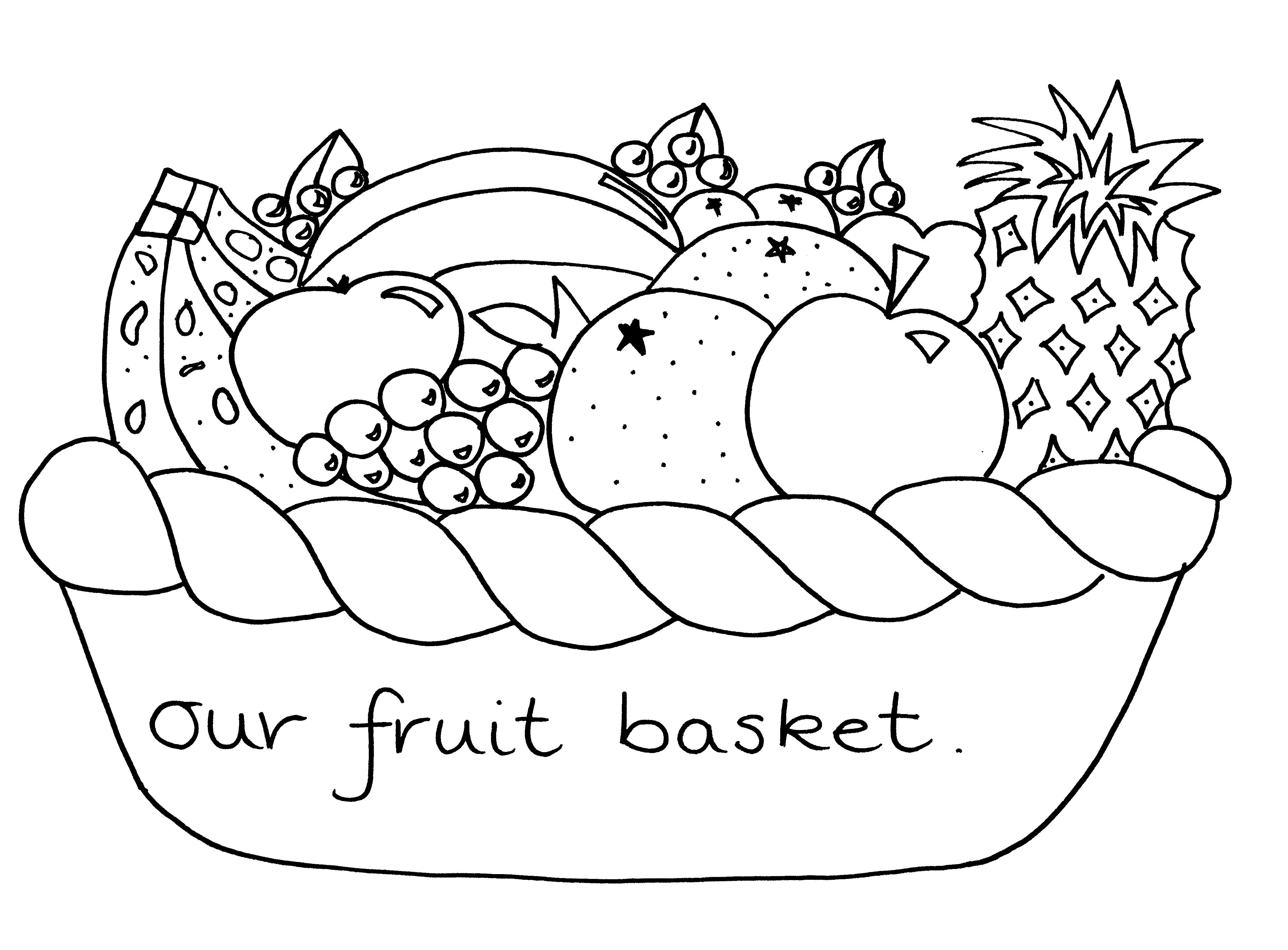 Fruits Basket Clipart Black And White