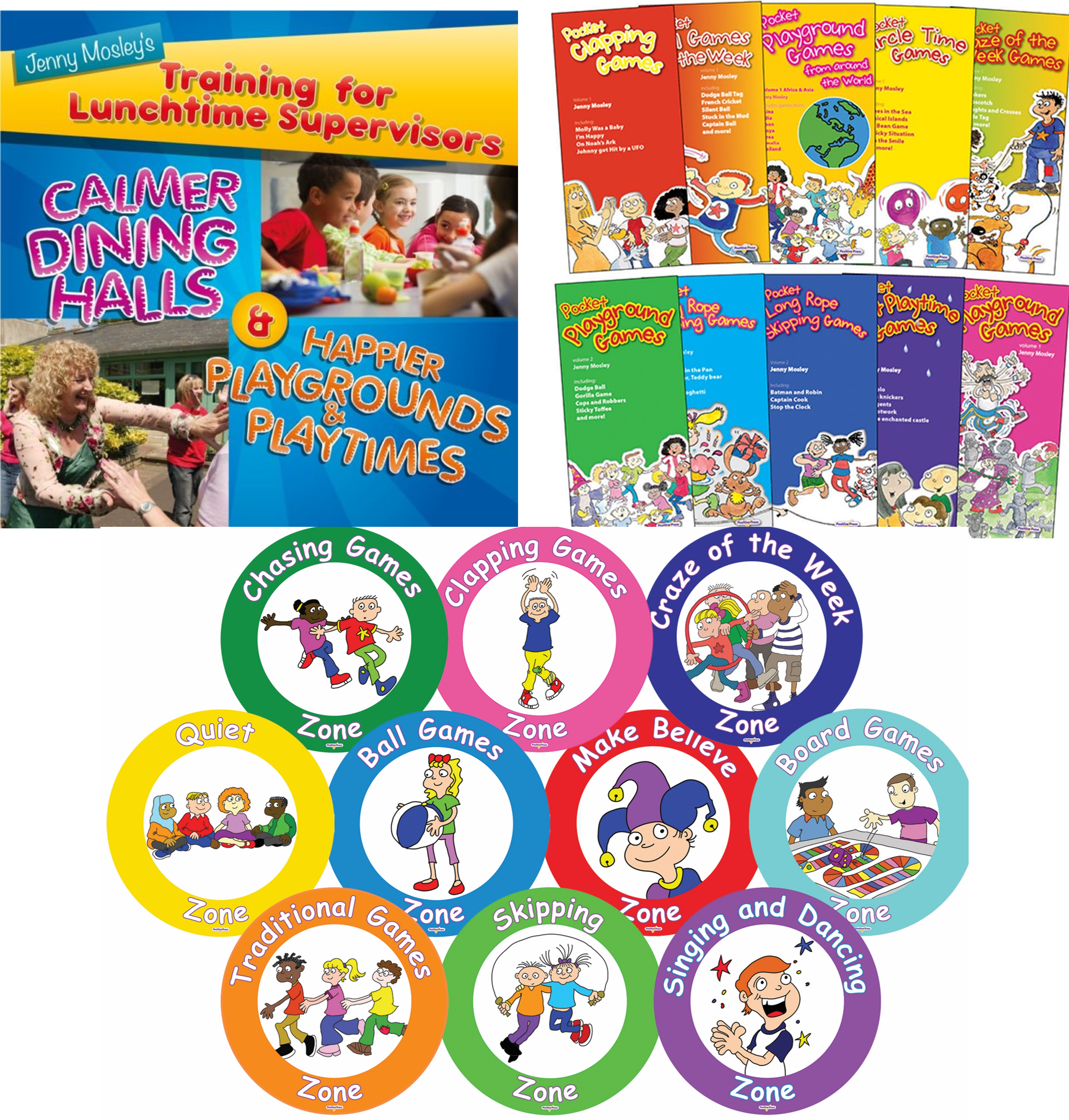 New 2025 / 2026 Jenny Mosley’s Lunchtimes & Playtimes MEGA-VALUE-BUNDLE for Zoning, Training, Games